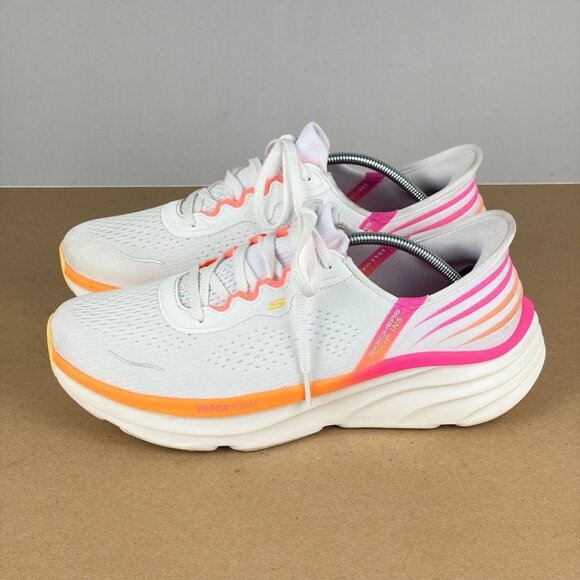 Skechers Slip-Ins D'Lux Vapor Handsfree Shoes Womens 10 White Pink Orange - Picture 10 of 10